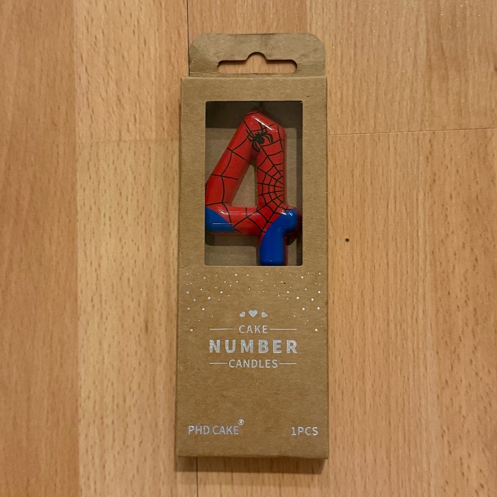 Spider Web Number 4 Cake Candle